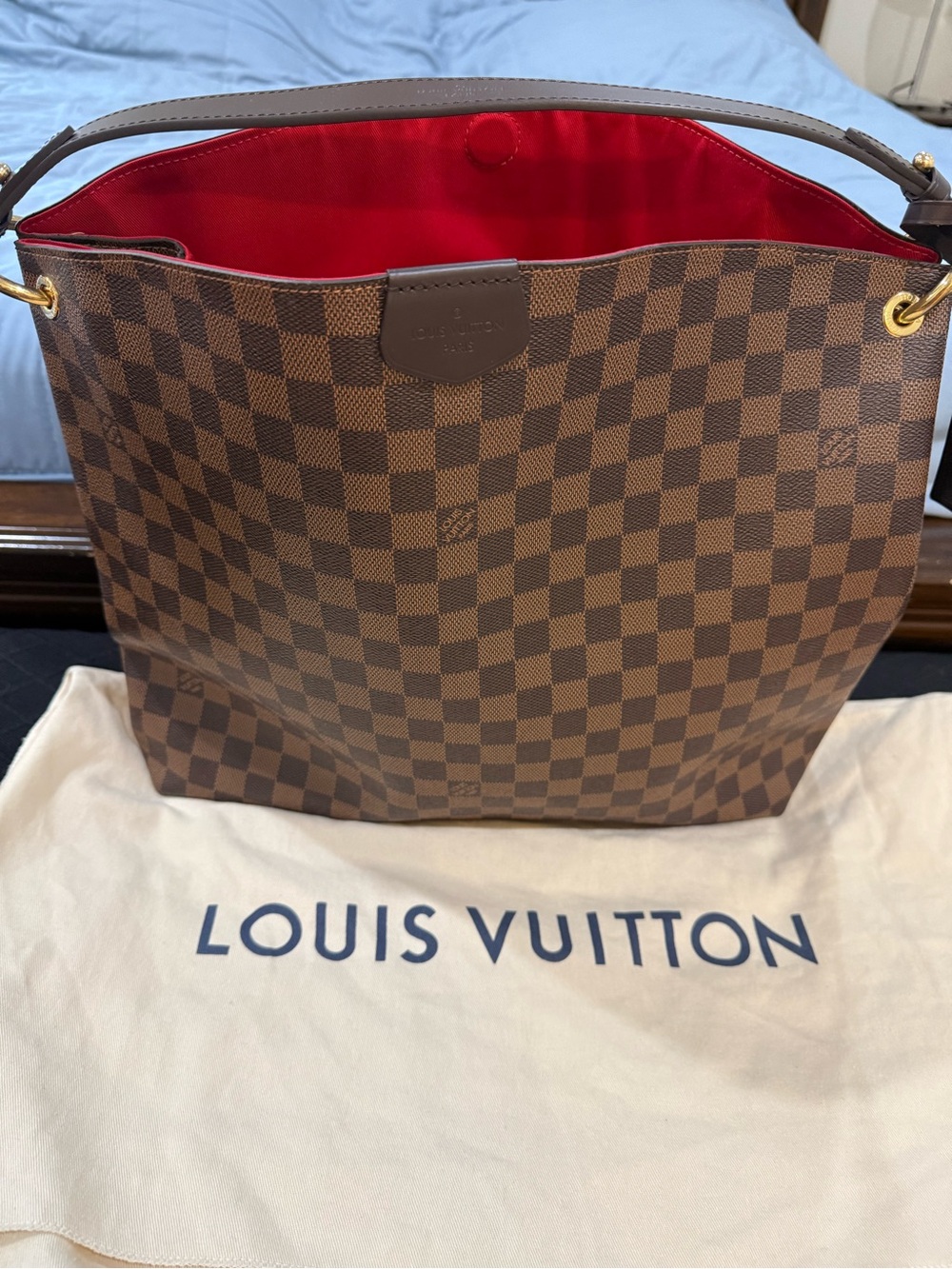 Louis Vuitton Graceful MM Damier Ebene Canvas Hobo with Red Interior - Picture 2 of 5